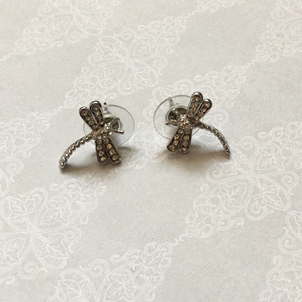 Silver Pave Diamonds Firefly Earrings